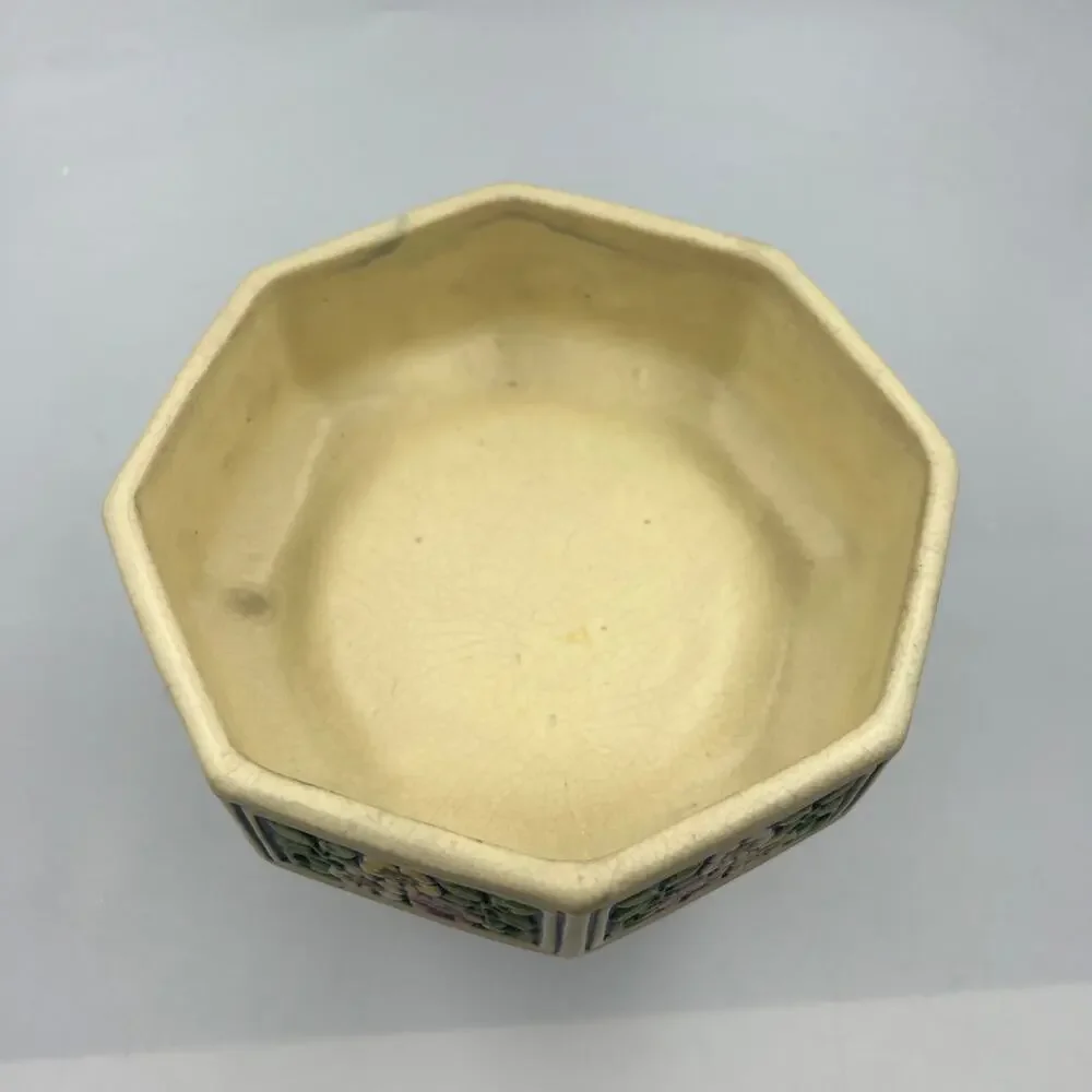 Vintage Weller Art Pottery Florala Shallow Bowl Planter Oval 1920's Cottage Core